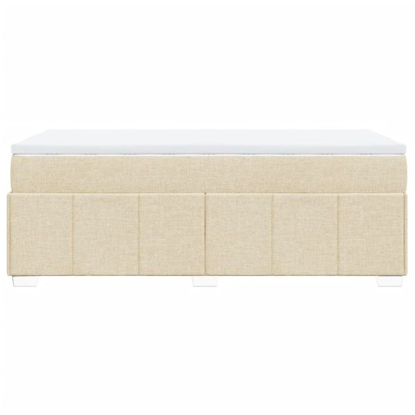 Боксспринг легло с матрак, кремава, 90x190 см, плат