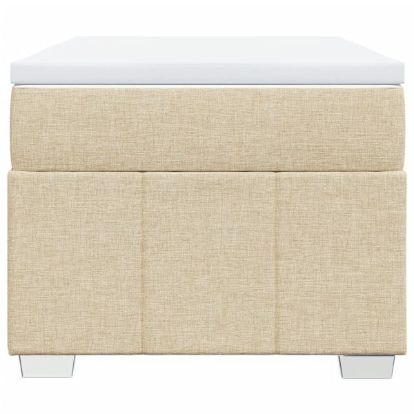 Боксспринг легло с матрак, кремава, 90x200 см, плат