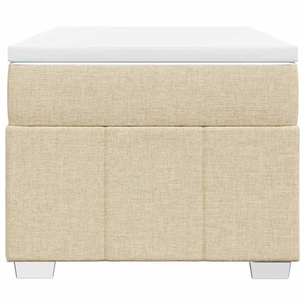 Боксспринг легло с матрак, кремаво, 100x200 см, плат