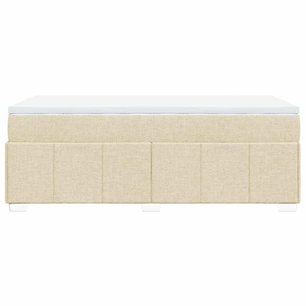 Боксспринг легло с матрак, кремаво, 100x200 см, плат