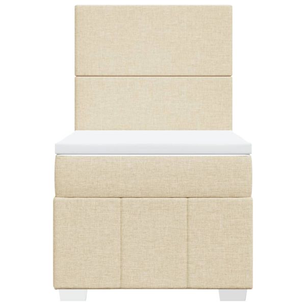 Боксспринг легло с матрак, кремаво, 100x200 см, плат