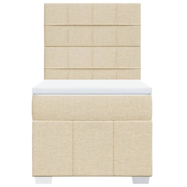 Боксспринг легло с матрак, кремаво, 100x200 см, плат