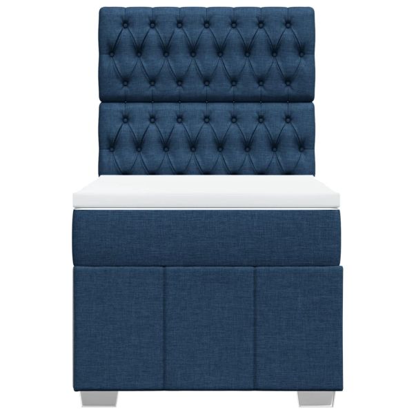 Боксспринг легло с матрак, синьо, 100x200 см, плат