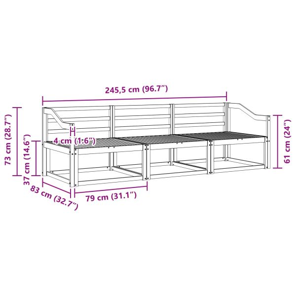 Комплект дивани за открито 3 pcs Естествен