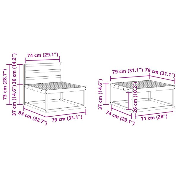 Комплект дивани за открито 5 pcs Естествен