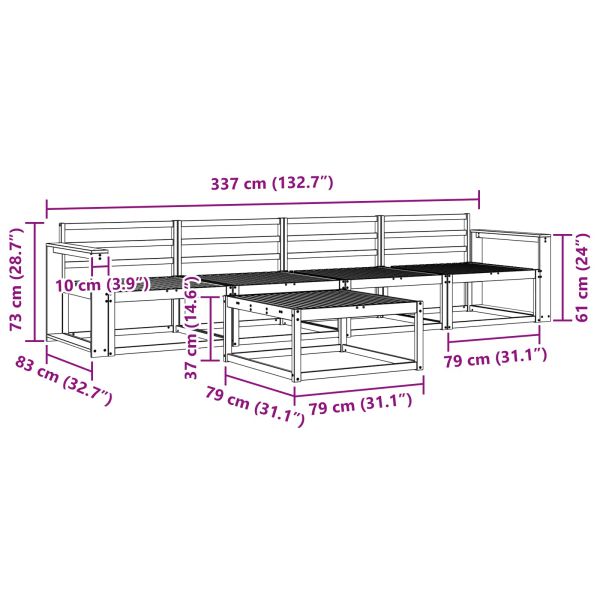 Комплект дивани за открито 5 pcs Естествен