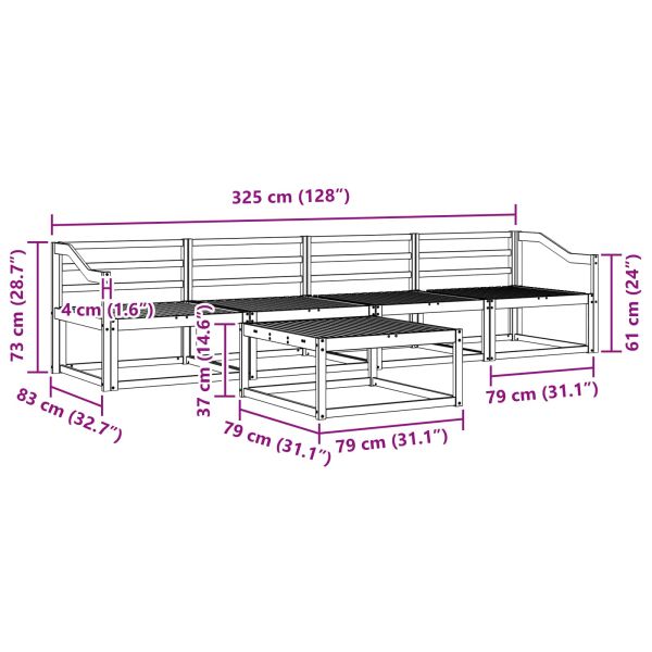 Комплект дивани за открито 5 pcs Естествен