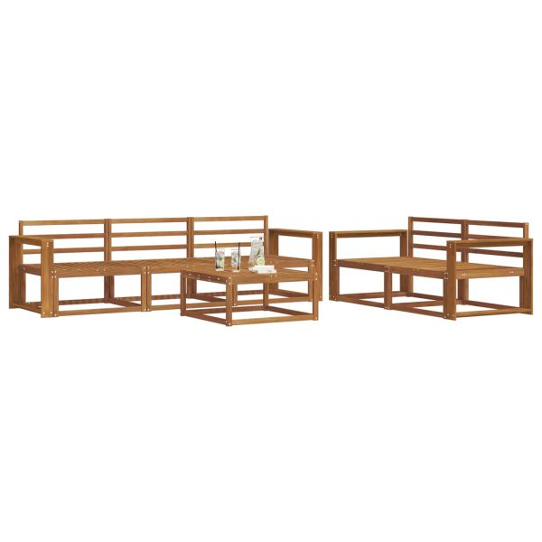 Комплект дивани за открито 6 pcs Естествен