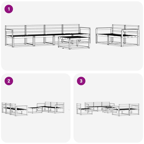 Комплект дивани за открито 7 pcs Естествен