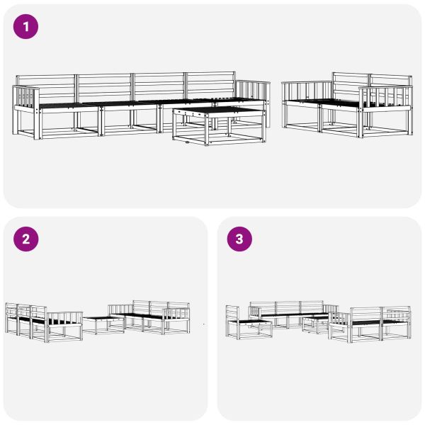 Комплект дивани за открито 7 pcs Естествен