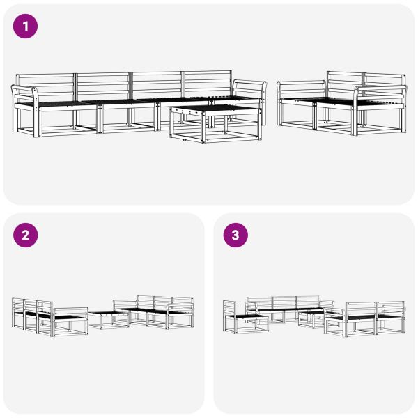 Комплект дивани за открито 7 pcs Естествен