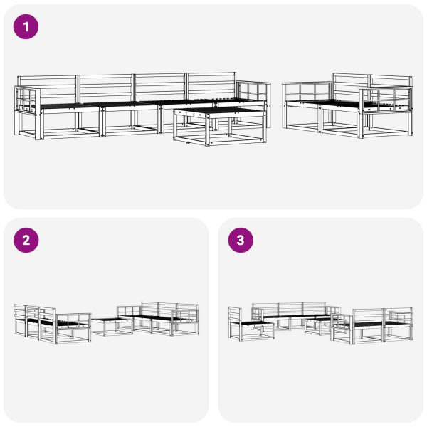 Комплект дивани за открито 7 pcs Естествен