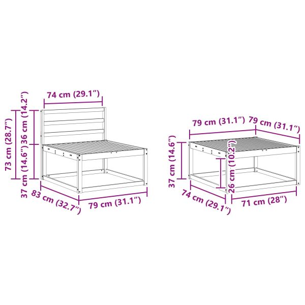 Комплект дивани за открито 8 pcs Естествен