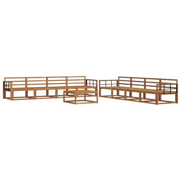 Комплект дивани за открито 9 pcs Естествен