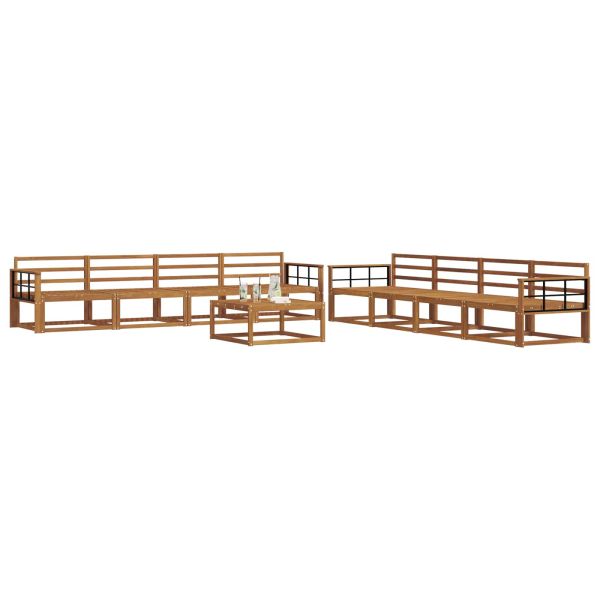 Комплект дивани за открито 9 pcs Естествен