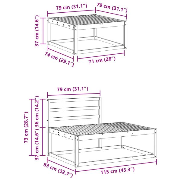 Комплект дивани за открито 3 Брой Естествен