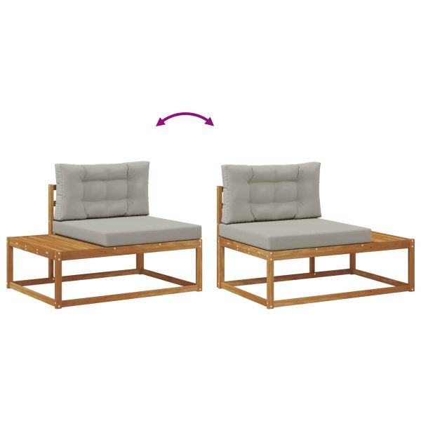 Комплект дивани за открито 3 Брой Естествено и светло сиво