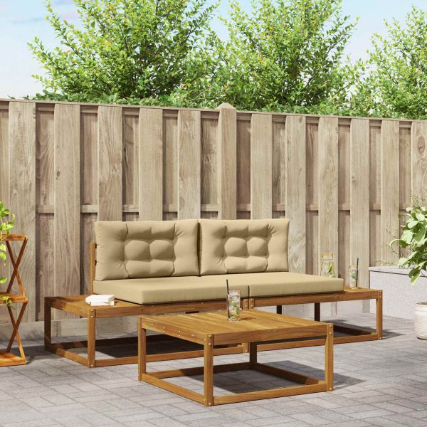 Комплект дивани за открито 3 Брой Натурален и Бежов