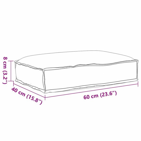 Възглавница Сив 60 x 40 x 8 см Оксфордска тъкан