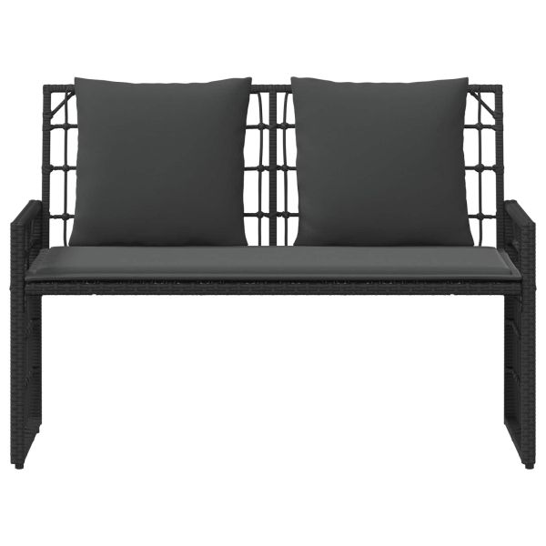 Външна пейка Едноцветен Черно и тъмно сиво 116 x 55 x 82 см