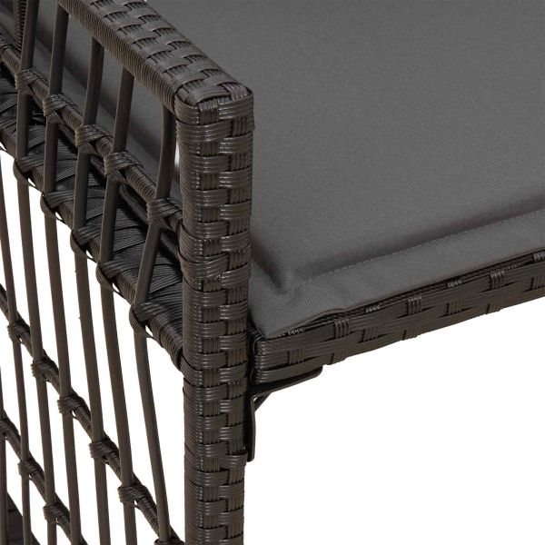 Външна пейка Едноцветен Черно и тъмно сиво 116 x 55 x 82 см