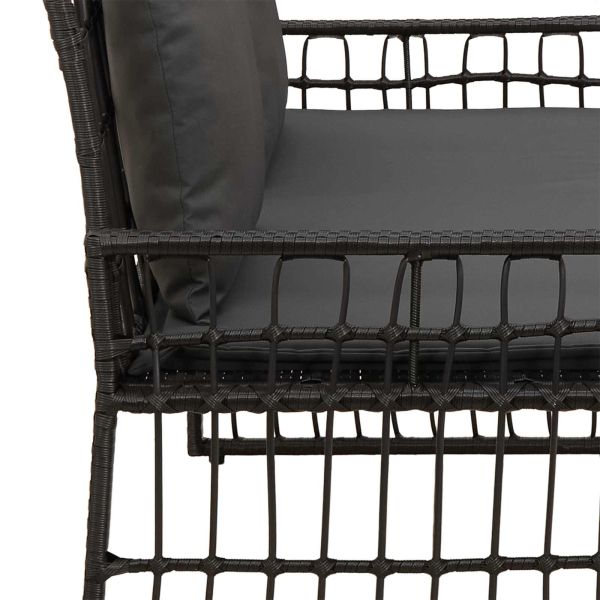 Външна пейка Едноцветен Черно и тъмно сиво 116 x 55 x 82 см