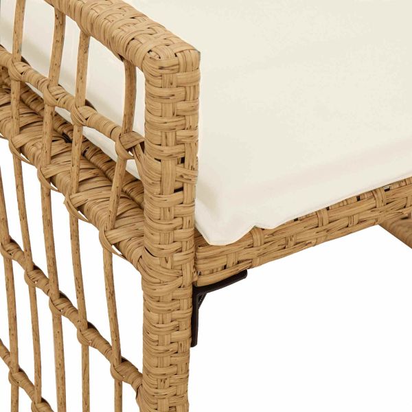 Външна пейка Едноцветен Натурален и Крема 116 x 55 x 82 см