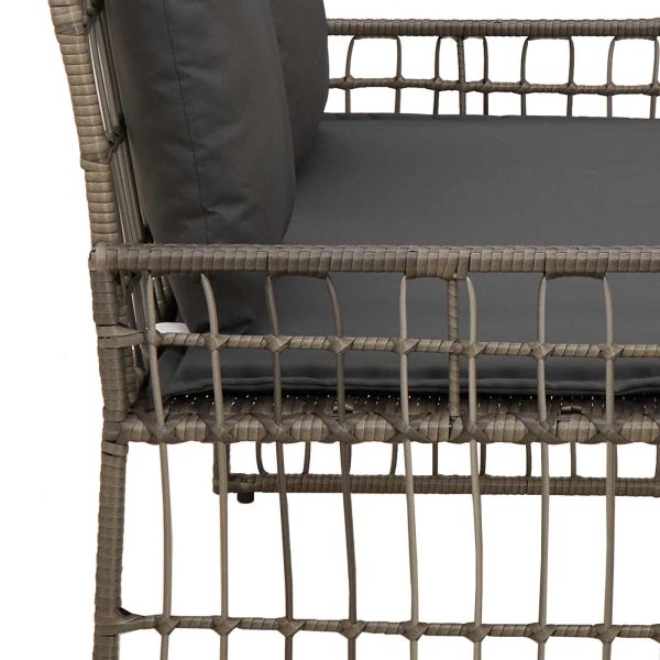 Външна пейка Едноцветен Сив и тъмен сив 116 x 55 x 82 см