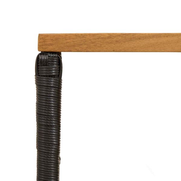 Маса за открито Черен 80 x 40 x 40 cm Стомана и полиратан