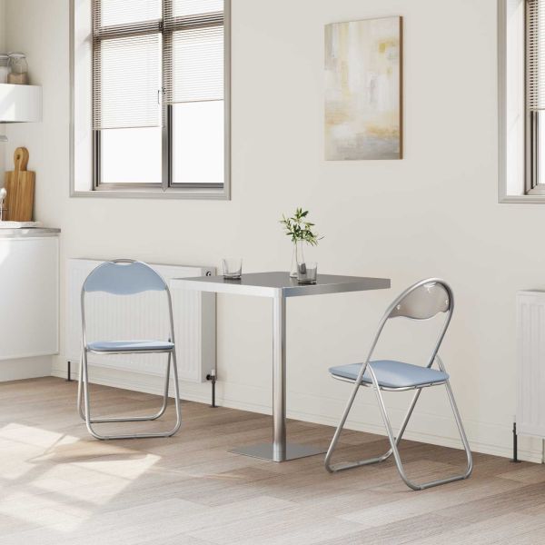 Сгъваем стол 2 pcs Сив 48 x 43,5 x 81 см Изкуствена