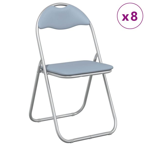 Сгъваем стол 8 pcs Сив 48 x 43,5 x 81 см Изкуствена