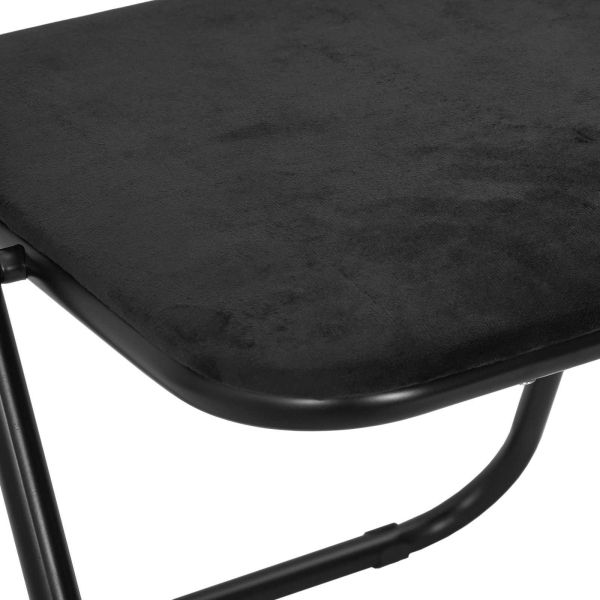 Сгъваем стол 8 pcs Черен 48 x 44 x 78 см Кадифе