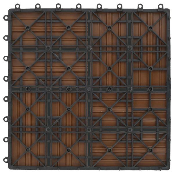 Плочка за decking 11 pcs Тик 30 x 30 cm WPC