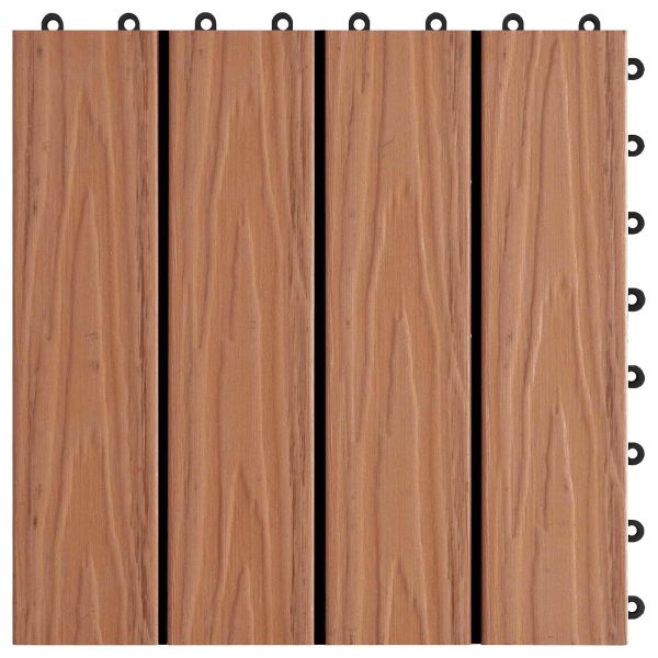 Плочка за decking 3D дизайн 11 pcs Светло кафяво 30 x 30 cm WPC
