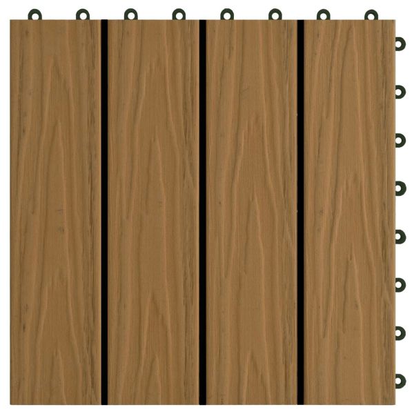 Плочка за decking 3D дизайн 11 pcs Тик 30 x 30 cm WPC