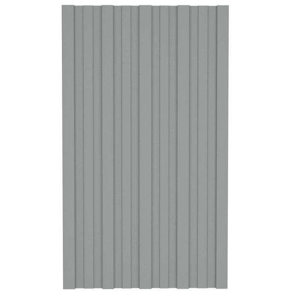 Покривен панел 12 pcs Сиво 80 x 45 cm Поцинкована стомана