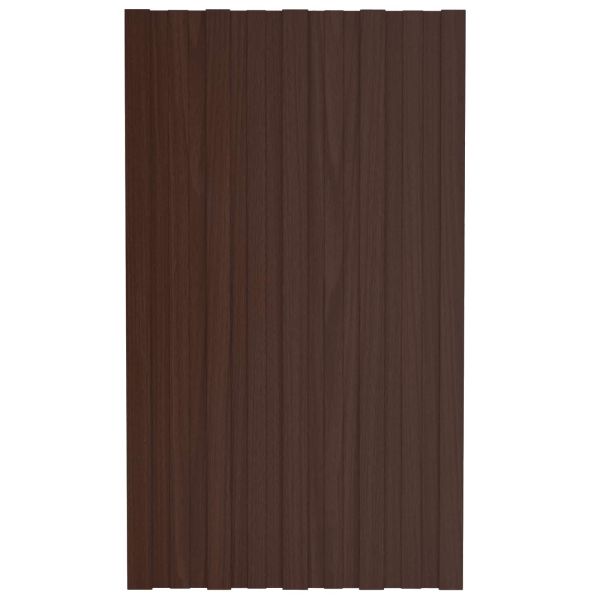 Покривен панел 12 pcs Кафяво 80 x 45 cm Поцинкована стомана