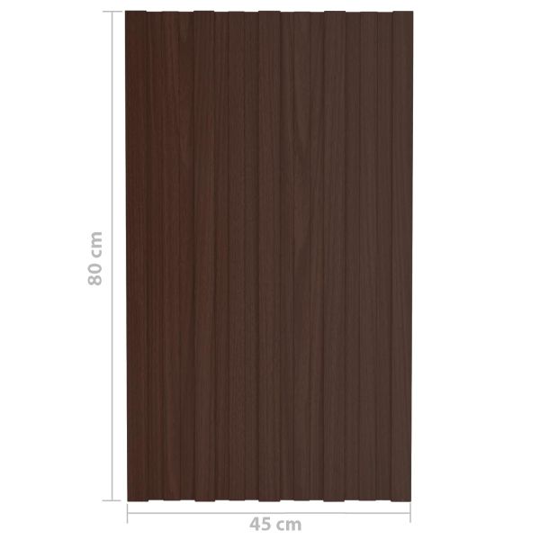 Покривен панел 36 pcs Кафяво 80 x 45 cm Поцинкована стомана