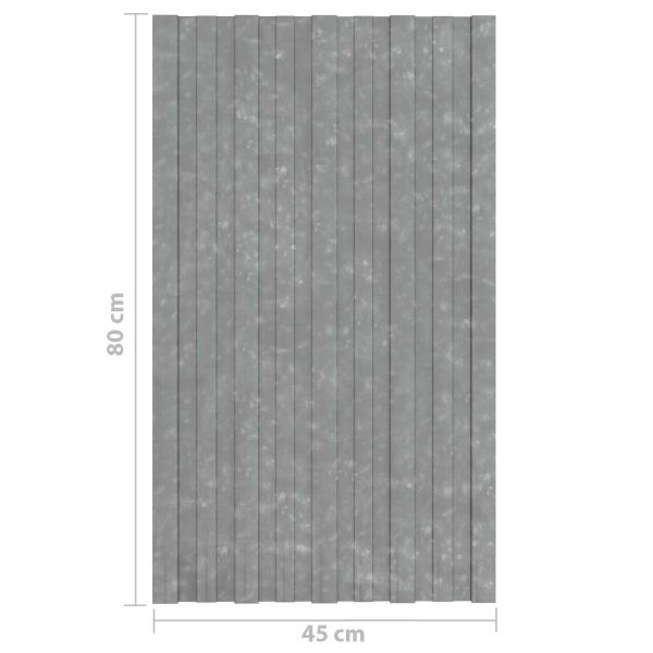 Покривен панел 12 pcs Сребристо 80 x 45 cm Поцинкована стомана