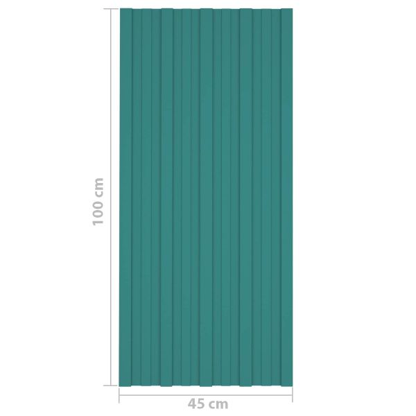 Покривен панел 36 pcs Зелено 100 x 45 cm Поцинкована стомана