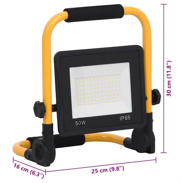 LED прожектор с дръжка, 50 W, студено бяло