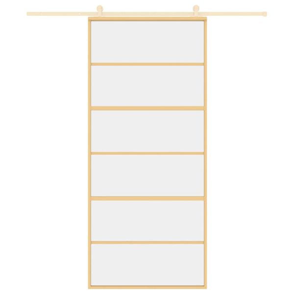 Плъзгаща се врата 90x205 см прозрачно ESG стъкло и алуминий