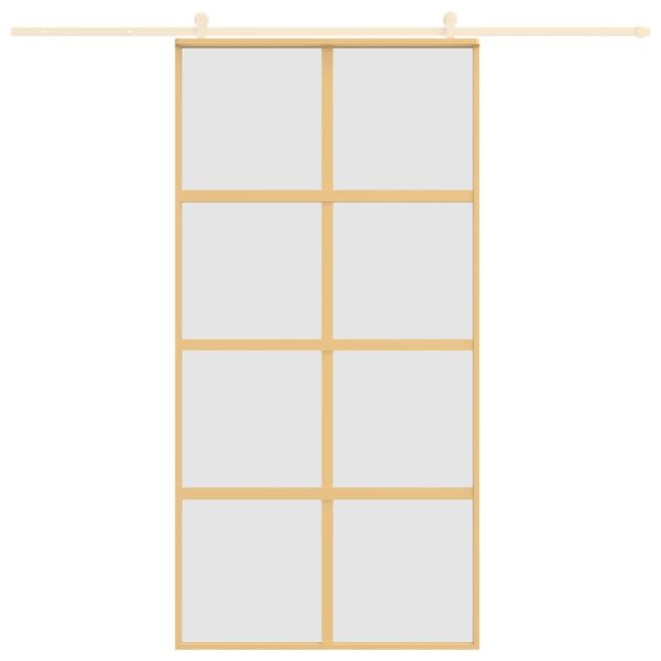 Плъзгаща се врата 102,5x205 см матирано ESG стъкло и алуминий