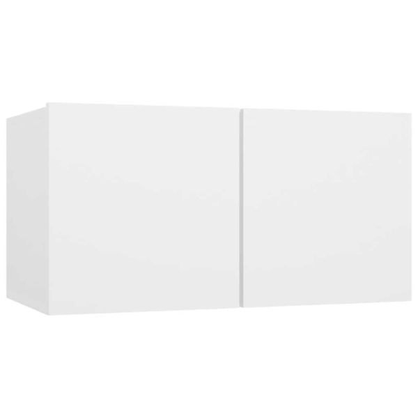 Комплект ТВ шкафове от 3 части, бял, инженерно дърво