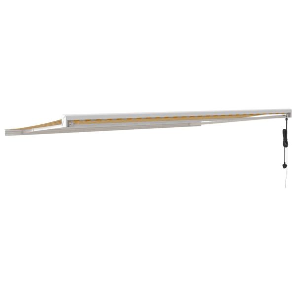 Прибираща се тента жълто и бяло 5x3 м плат и алуминий