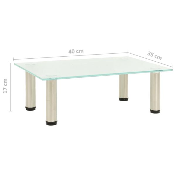 322759 TV Stand Frosted 40x35x17 cm Tempered Glass