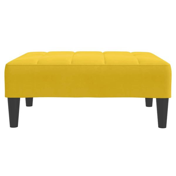 2-местно разтегателно канапе с табуретка, жълто, кадифе