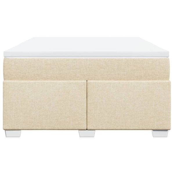 Боксспринг легло с матрак, кремава, 160x200 см, плат