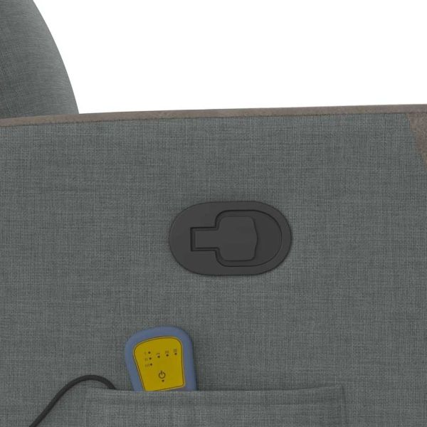 Изправящ масажен реклайнер стол,тъмносив, текстил