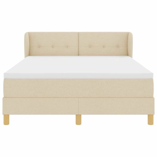 Легло с пружинирана основа с матрак Крем 160 x 200 cm текстил